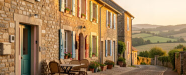Rue de village français pittoresque pour une escapade de week-end